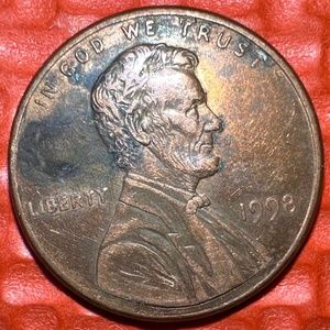 Rare !! 1998 Lincoln memorial cent no mint mart with ERRORS